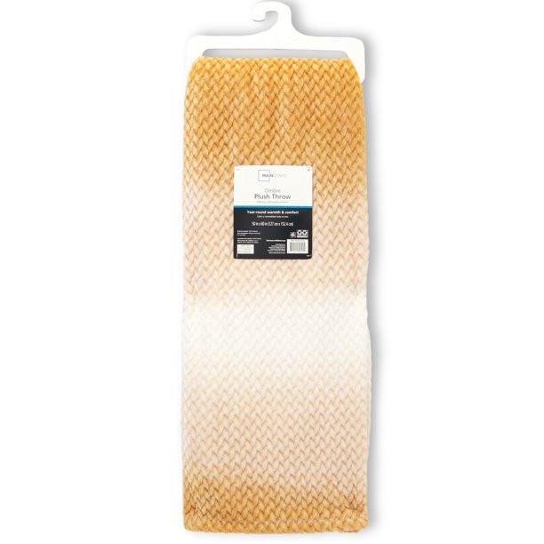 Mainstays Ombre Velvet Plush 50 X 60 Throw - Yellow | Walmart (US)