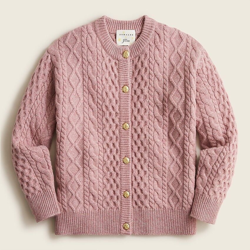 Limited-edition DEMYLEE New York™ X J.Crew cable-knit cardigan sweater | J.Crew US