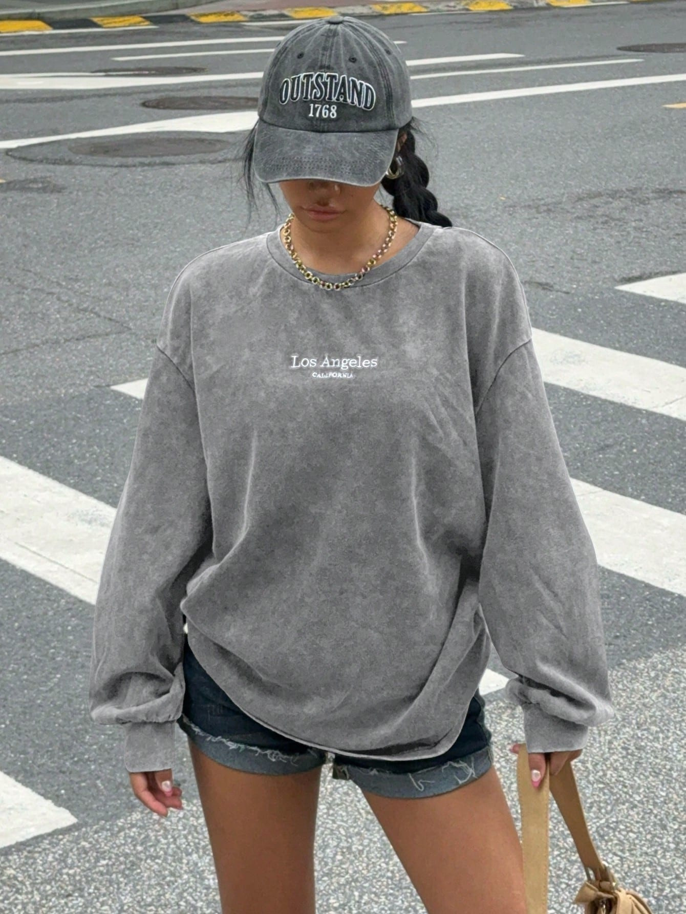 SHEIN EZwear Knitted Women's Embroidered Retro Long Sleeve Round Neck T-Shirt | SHEIN | SHEIN