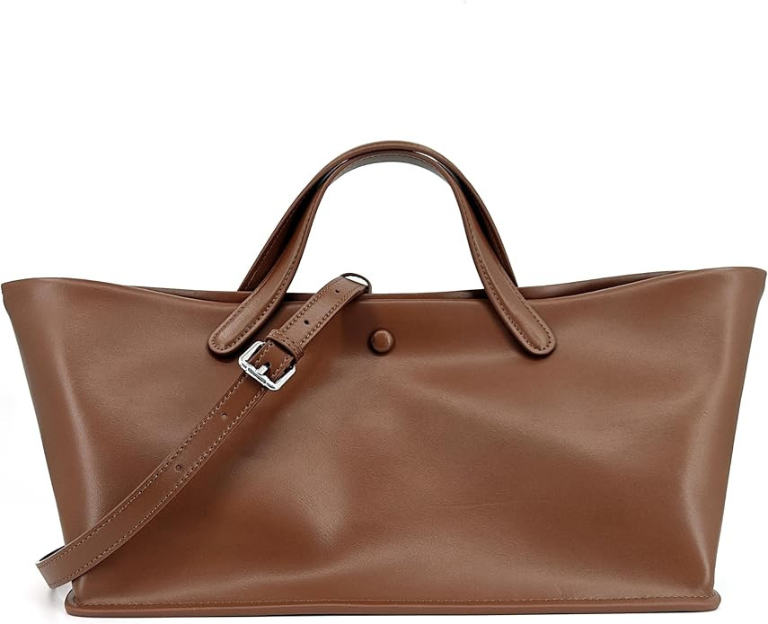 2Pcs Set, Large Coated Leather Tote Bag for Women, Casual Designer Detachable Crossbody Shoulder ... | Amazon (US)