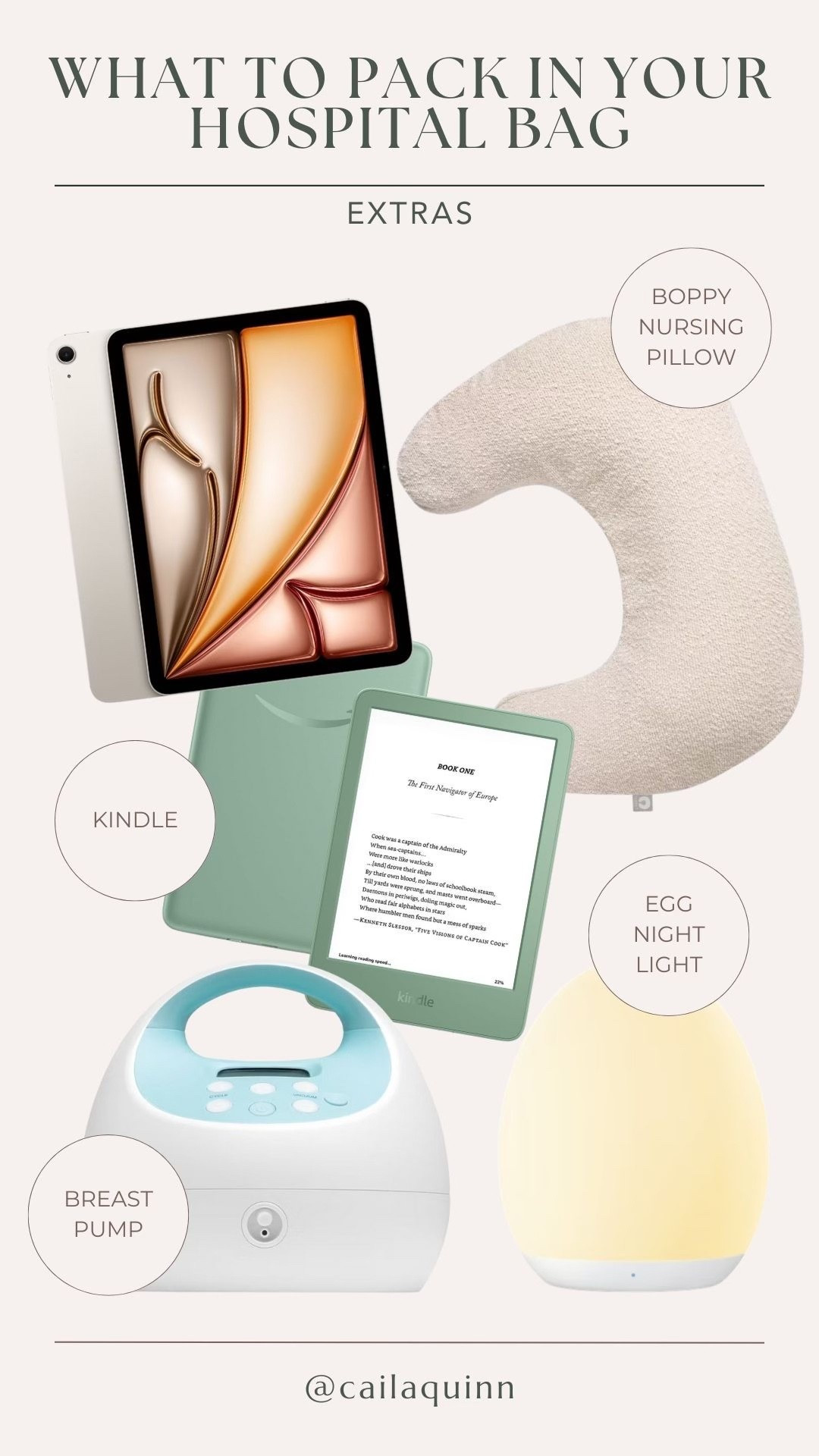 What to pack in your hospital bag 🤍 Additional Ideas 
• iPad or Kindle 
• Boppy Nursing Pillow  
• egg night light 
• breast pump (if it’s your first baby and you want to learn from lactation consultant) 

#LTKBaby #LTKBump #LTKKids
