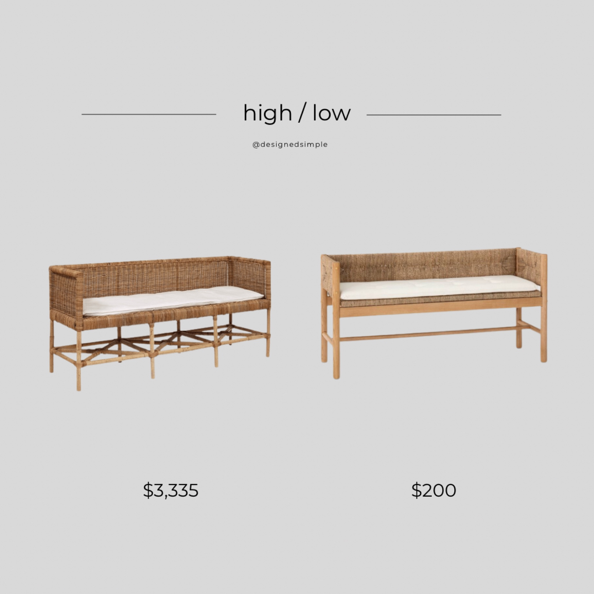 get the look, high low, woven bench, entryway bench, bench, mcgee and co dupe, studio mcgee at target

#LTKstyletip #LTKhome #LTKFind