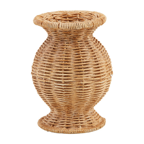 Wide Resin Basket Weave Vase | Mud Pie