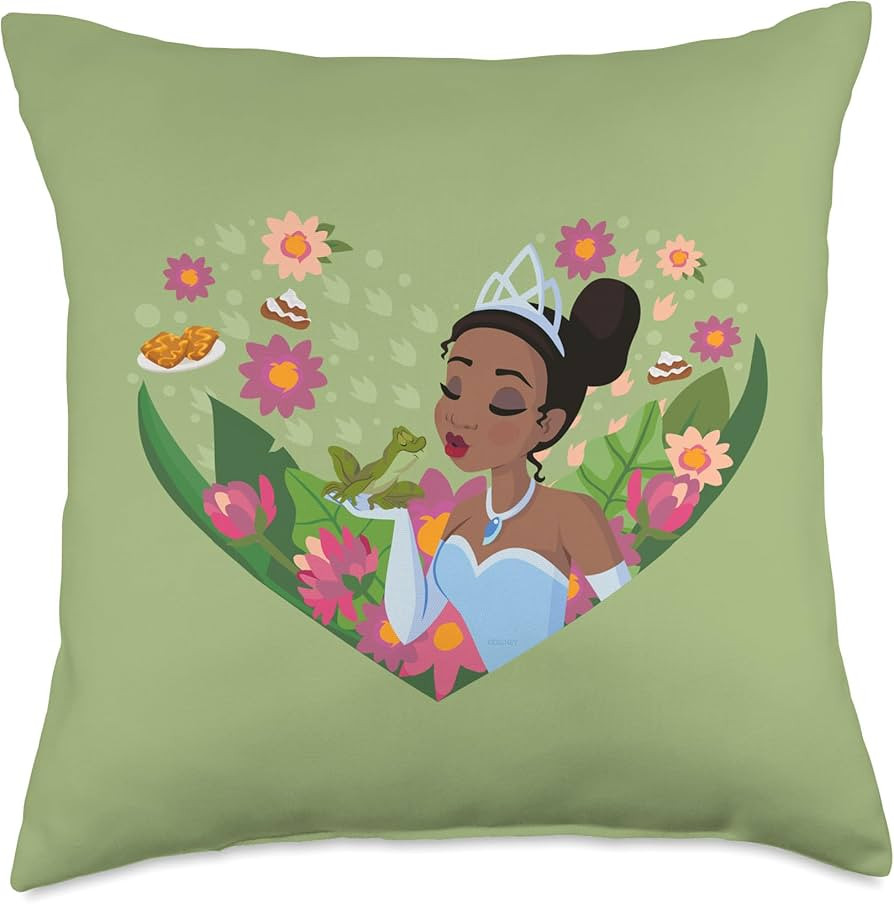 Disney Princess Tiana Kiss Heart Throw Pillow | Amazon (US)