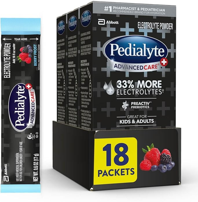 Pedialyte AdvancedCare Plus Electrolyte Powder, Has 33% More Electrolytes and PreActiv Prebiotics... | Amazon (US)