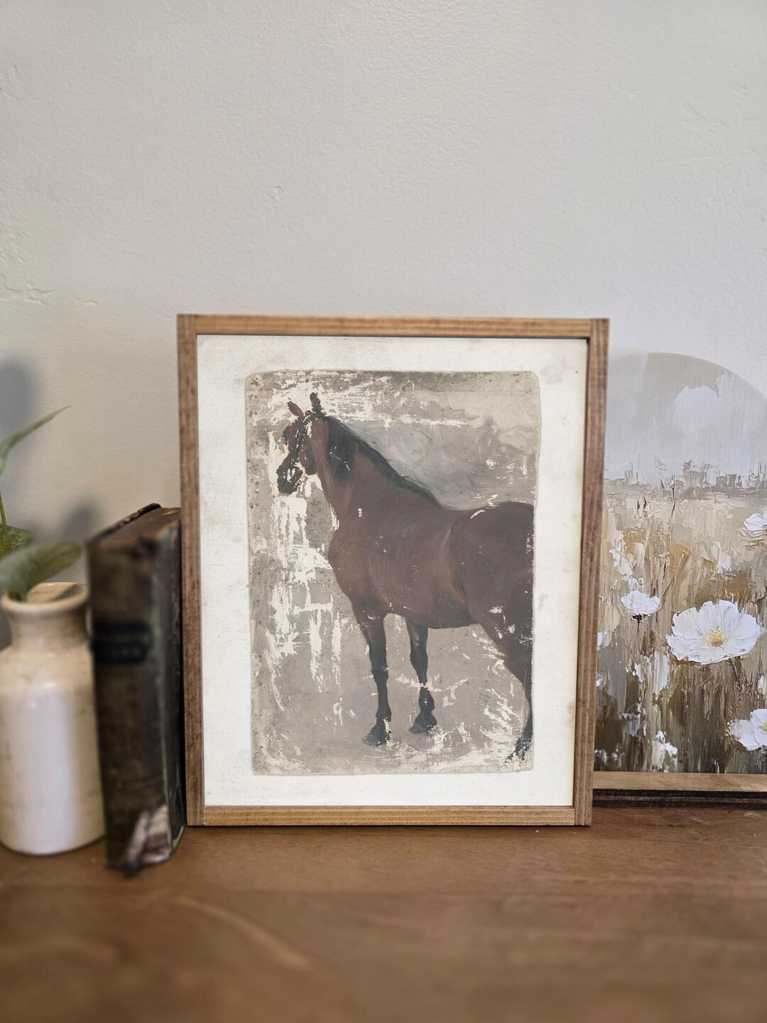 Vintage Horse Print, Wall Art, Vintage Art Print, Horse Wall Art, Wood Sign, Framed Art Print, La... | Etsy (US)