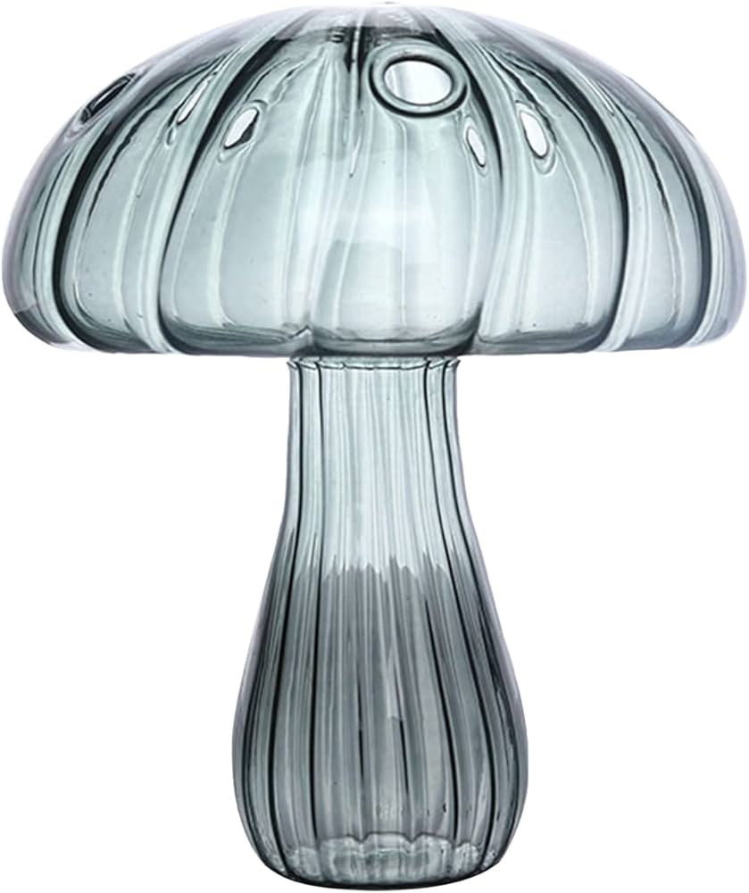 2Pcs Mushroom Shaped Plant Vase, Nordic Mushroom Glass Bud Vases Mushroom Flower Vases, Delicate ... | Amazon (US)