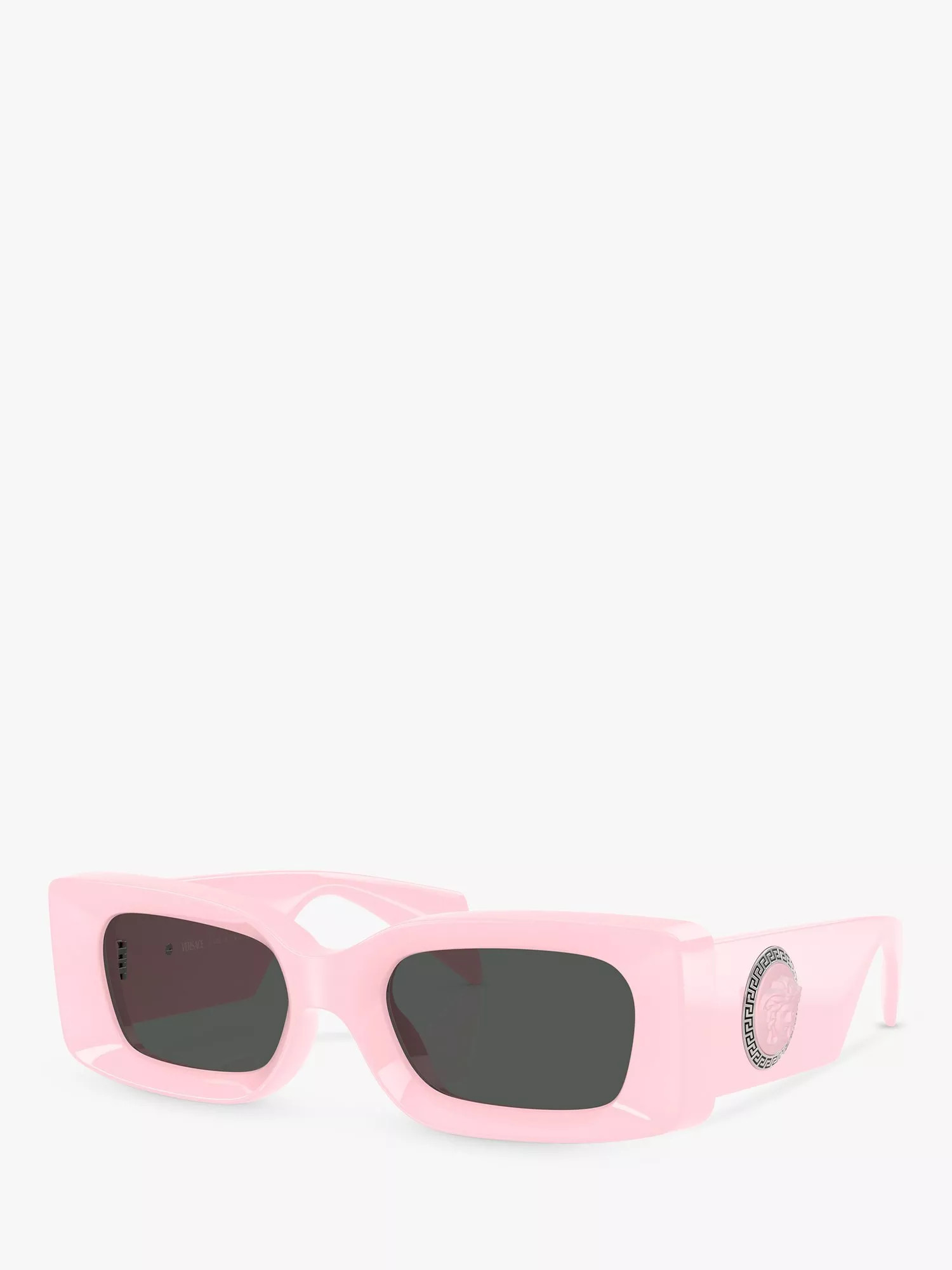 Versace VE4474U Women's Medusa Medallion Rectangular Sunglasses, Pink | John Lewis (UK)