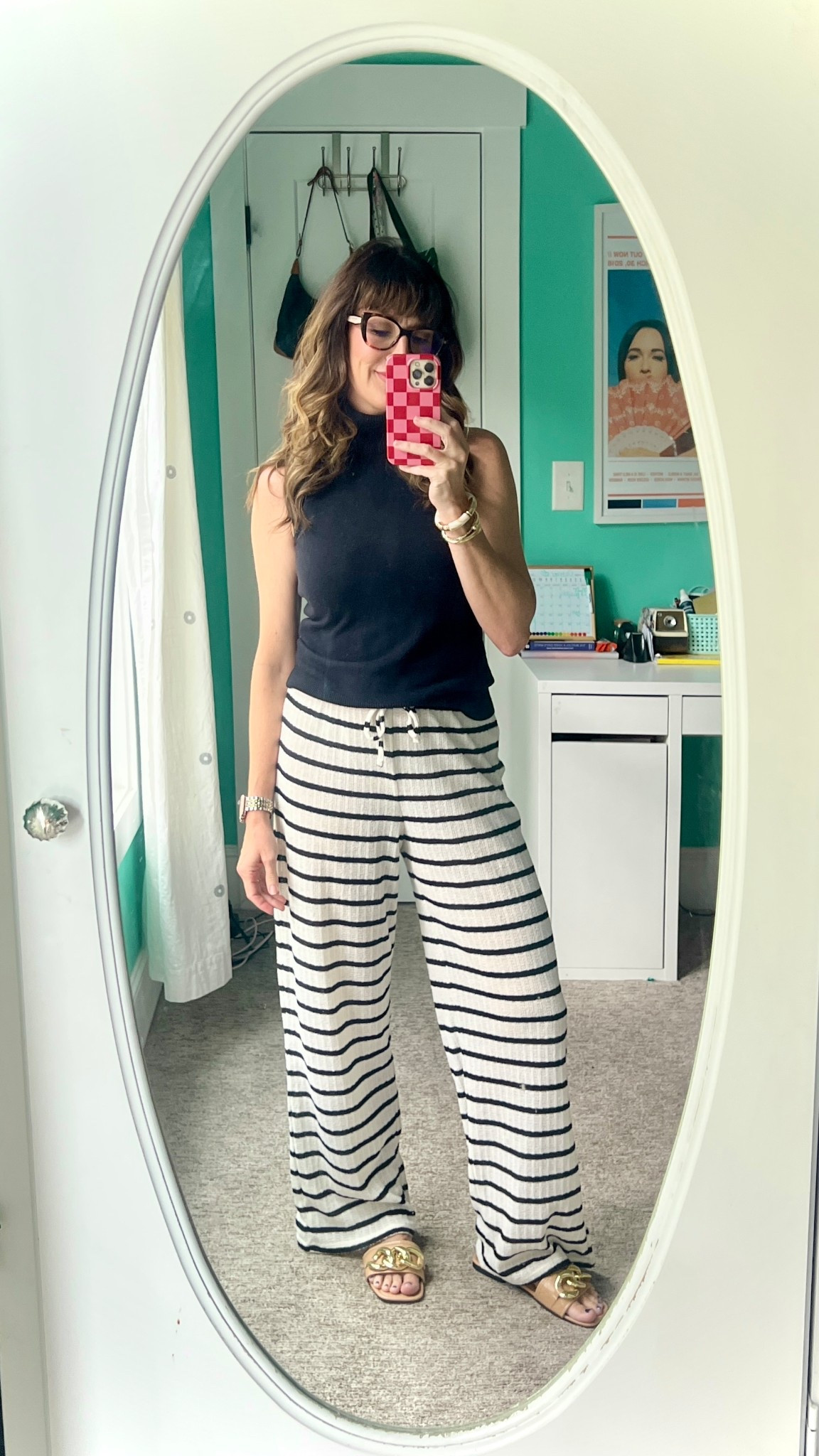 🖤🤍 These pants have become my new favorite. Comfy yet chic!!wearing a : small // they also come in solids! 

#LTKStyleTip #LTKFindsUnder100 #LTKOver40