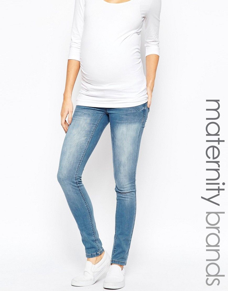 Mamalicious Maternity Jeans In Slim Fit - Blue | ASOS US