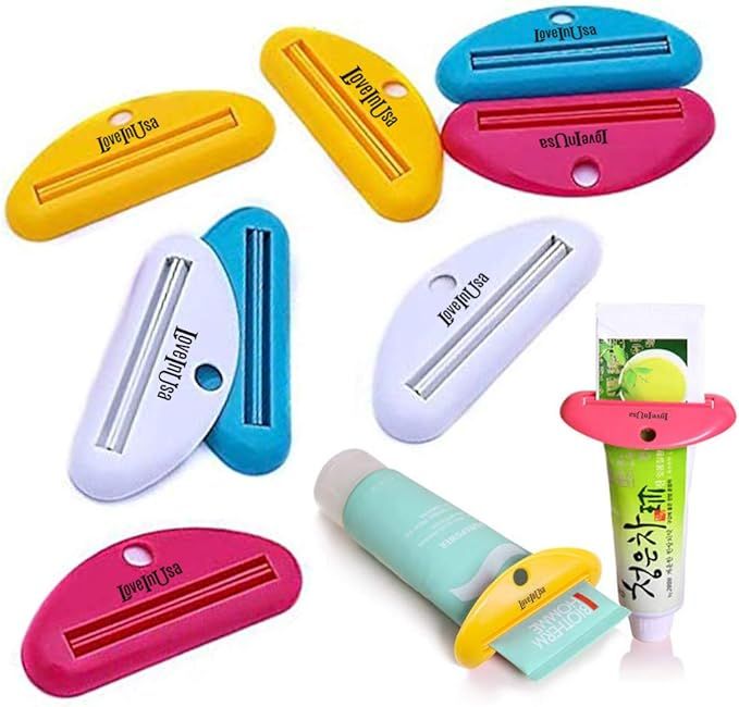 LOVEINUSA Toothpaste Tube Squeezer Dispenser- 4 Pack Random Colors | Amazon (US)