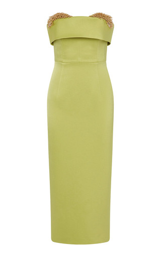 Laira Beaded Satin Midi Dress | Moda Operandi (Global)