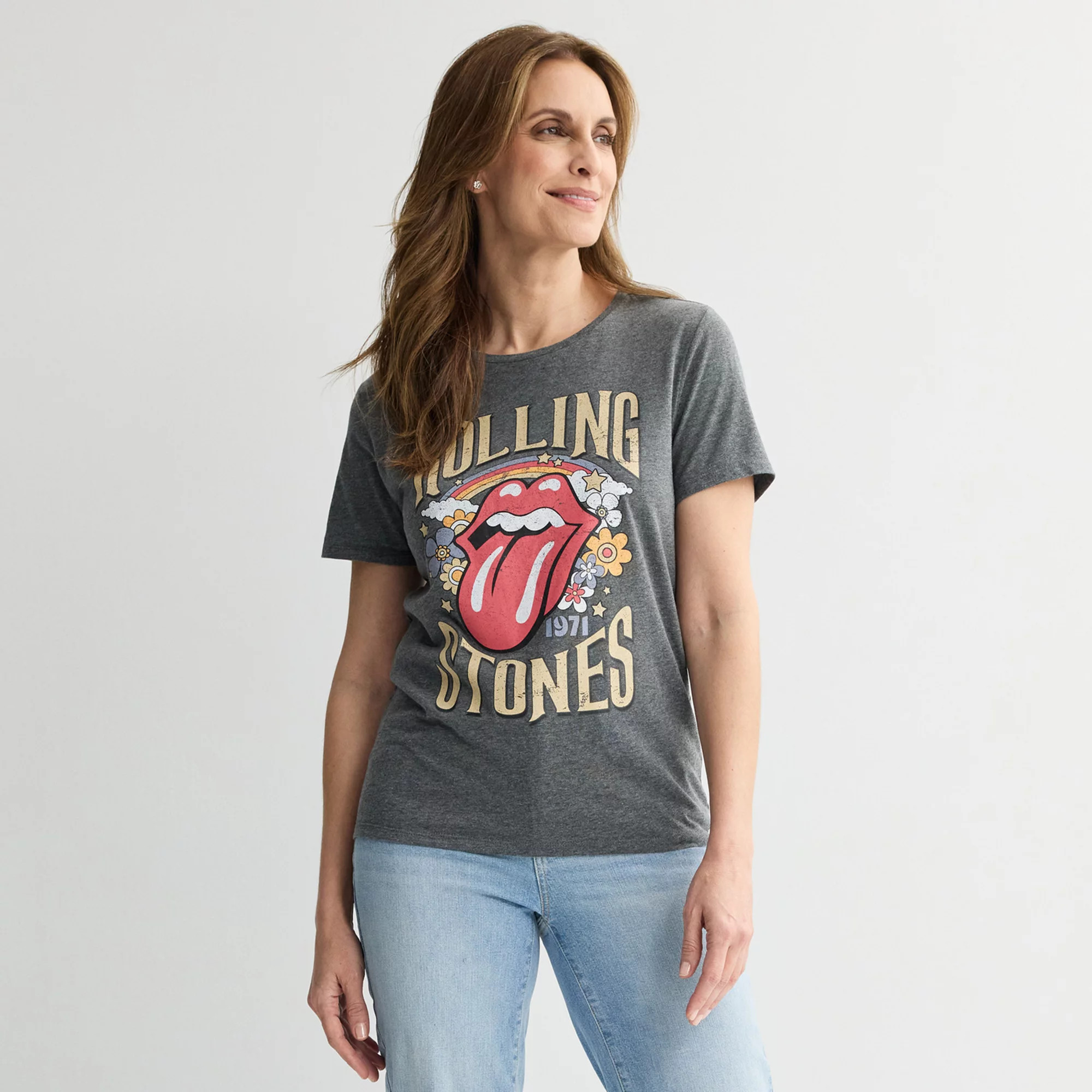 Women's Rolling Stones 1971 Graphic Tee, Size: Medium, Char Hthr | Kohl's