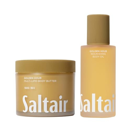 Saltair Multi-Lipid Body Butter - Rich, Nourishing Golden Hour & Body Oil Bundle | Amazon (US)