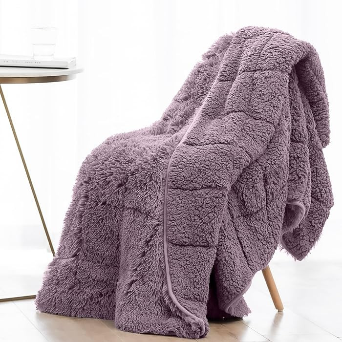 Wemore Shaggy Long Fur Faux Fur Weighted Blanket, Cozy and Fluffy Plush Sherpa Long Hair Blanket ... | Amazon (US)