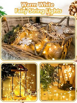 4 Pack 100 LED Fairy Lights Battery Operated with Remote, 33FT Waterproof Twinkle Lights with Tim... | Amazon (US)