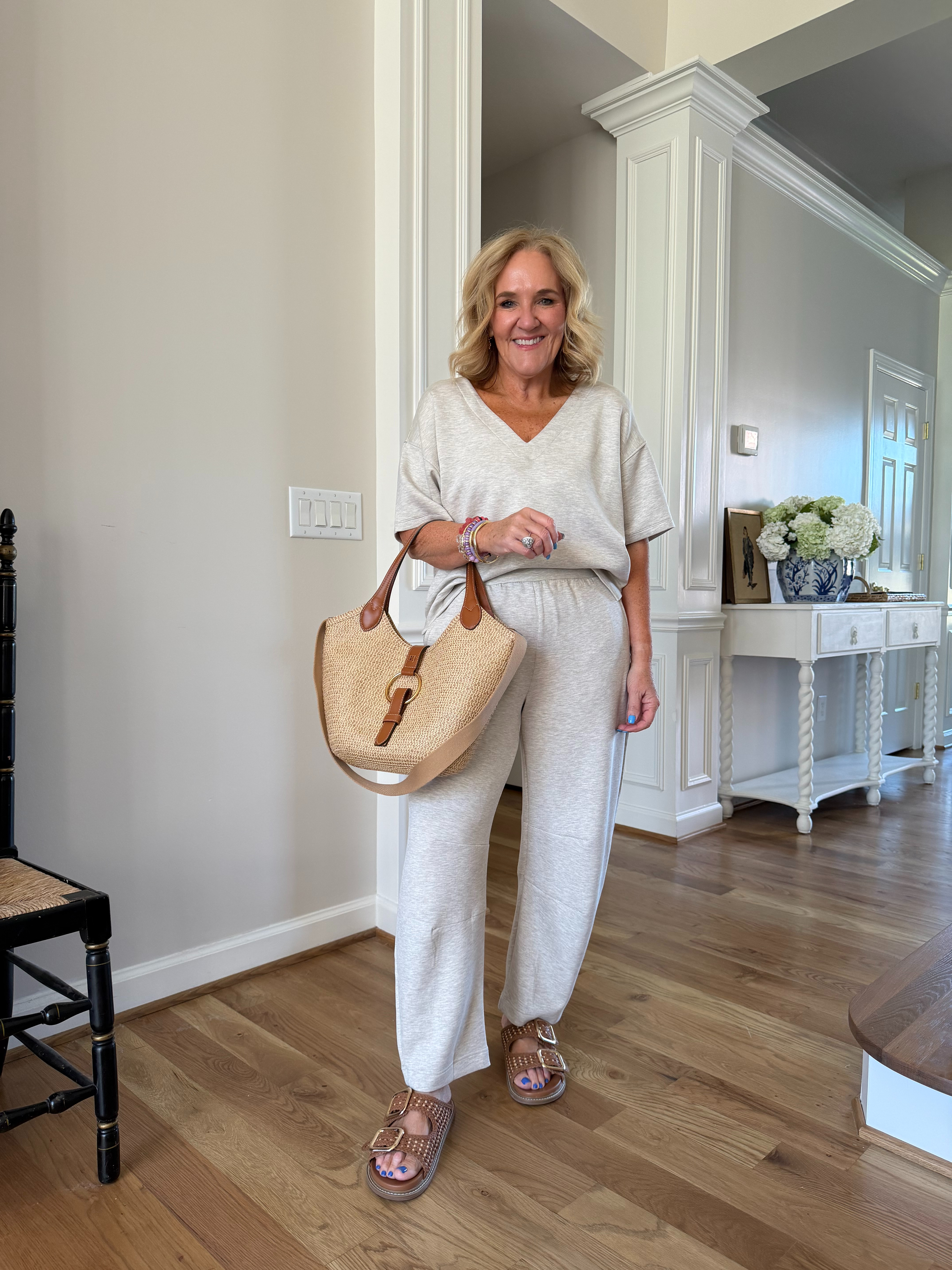 Lou & Grey airy knit set. The pants are a barrel silhoette in a full length I'm wearing the med petite. Top is a size medium. Pretty neutral!

This is a great option to spanx air essentials if you want a more affordable option. 

 

#LTKOver40 #LTKPetite #LTKTravel