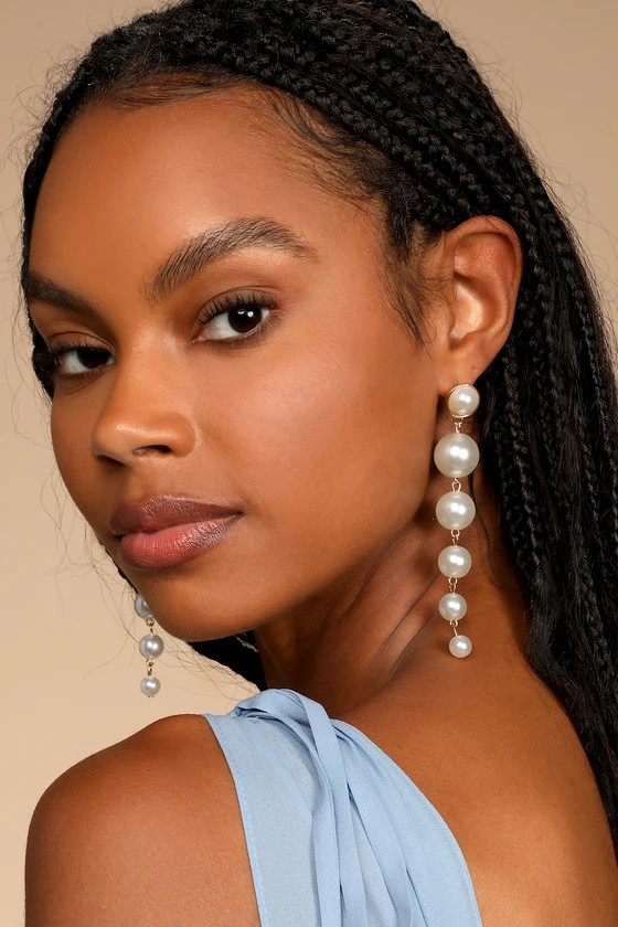 Party Royalty Gold Pearl Drop Earrings | Lulus (US)