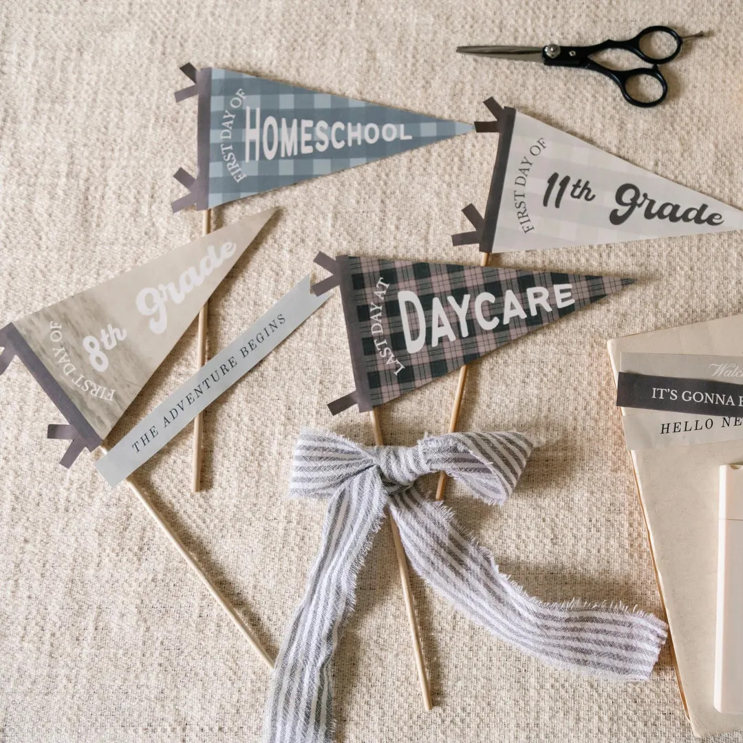 Back to School Printable Pennant Banner Bundle First Day Sign for Kids Photo Prop Print Kindergar... | Etsy (US)