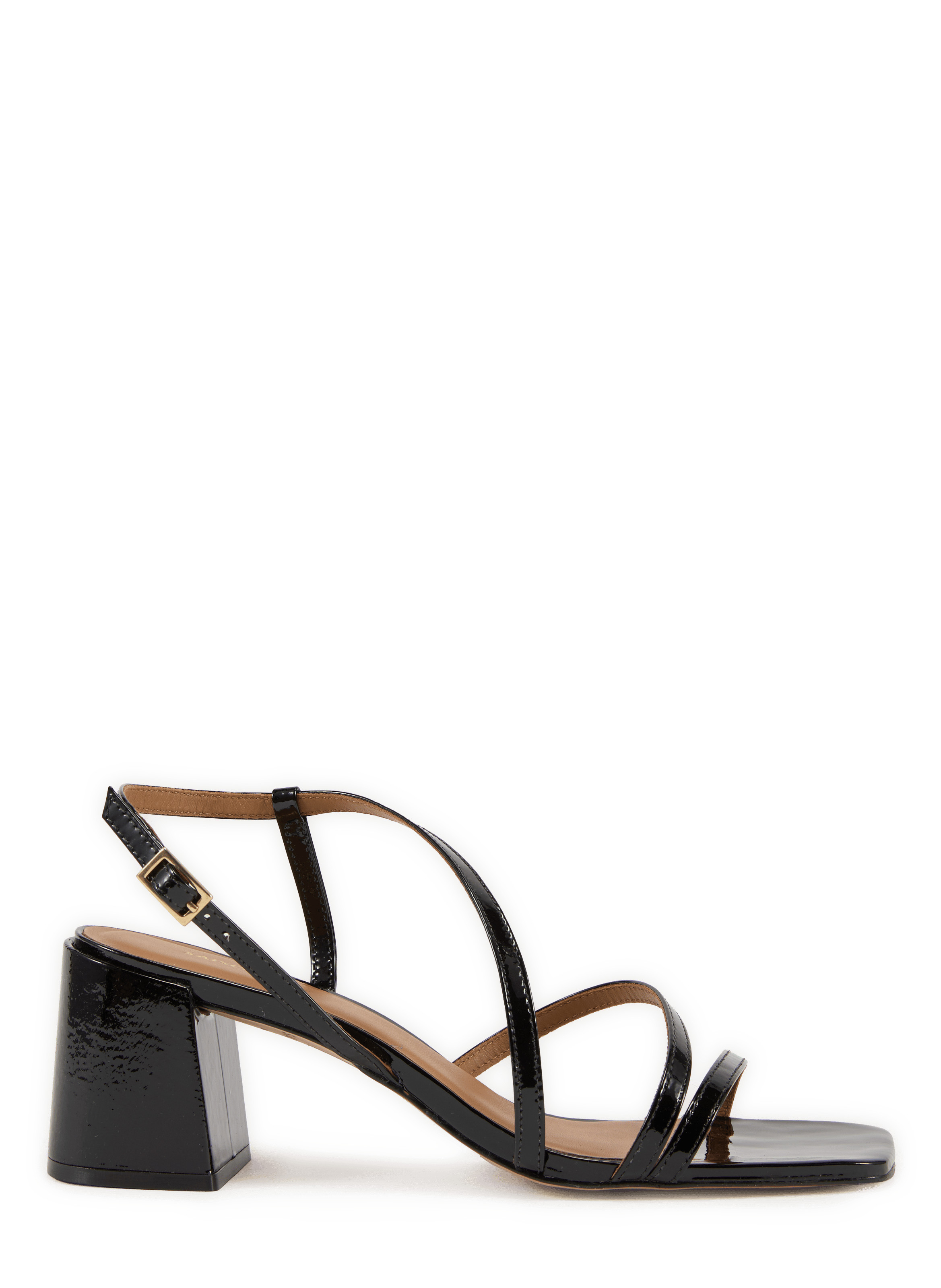 Sandales à talon Fexy en cuir verni | Noir | Printemps.com (FR & UK)
