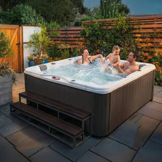 6-Person 56-Jet Premium Acrylic Lounge Spa Standard Hot Tub with Bluetooth Sound System and LED Waterfall | The Home Depot