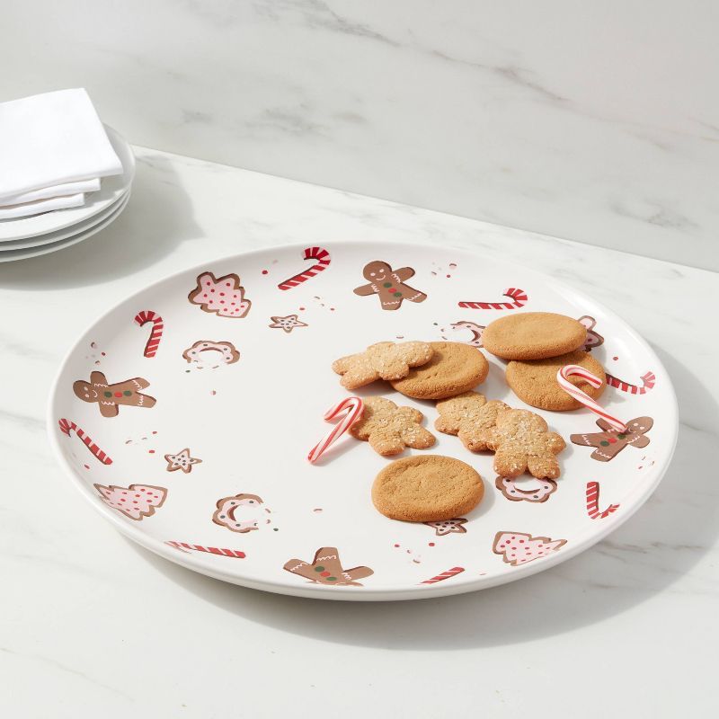 16" Stoneware Holiday Cookies Round Serving Platter - Threshold™ | Target