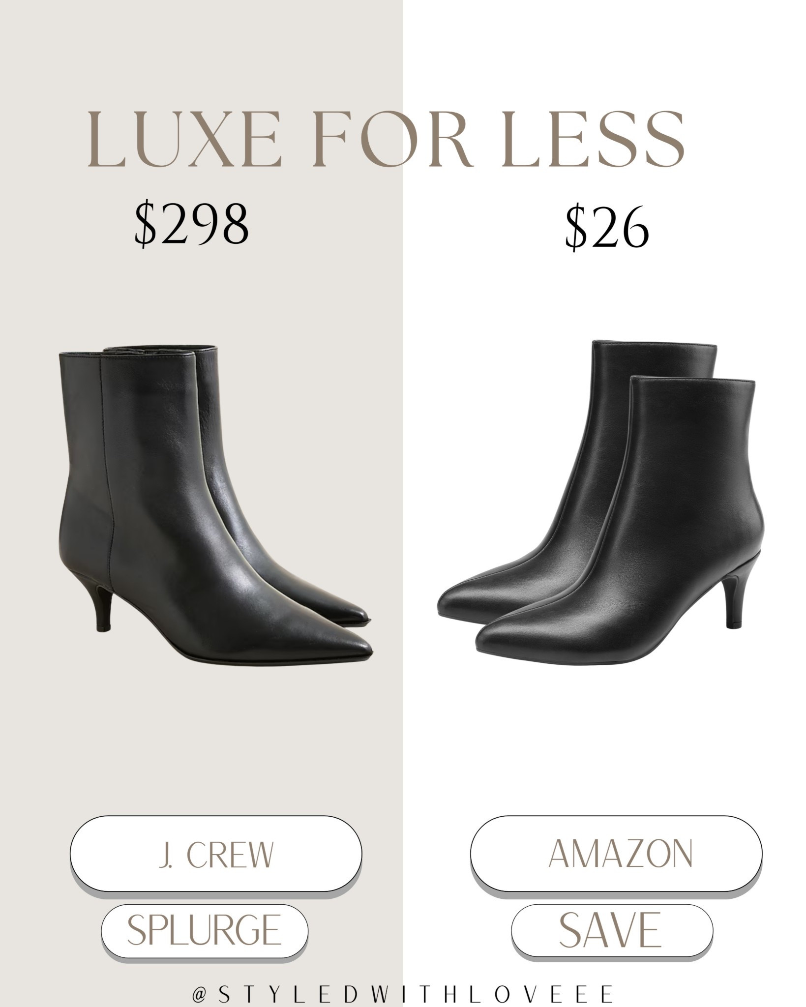 ✨ Luxe for Less! These chic black booties look designer — but the save is only $26 👀🖤

December mood activated! Let’s deck the halls and your closet.

Tap to shop the splurge or snag the steal on LTK ✨ 

 #LTKgrwm #LTKootd #LTKSeasonal