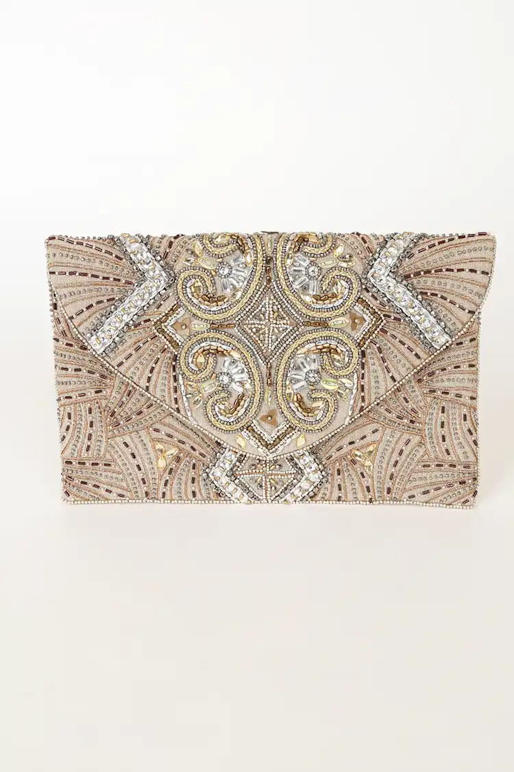 Sparkling Evening Gold Beaded Clutch | Lulus