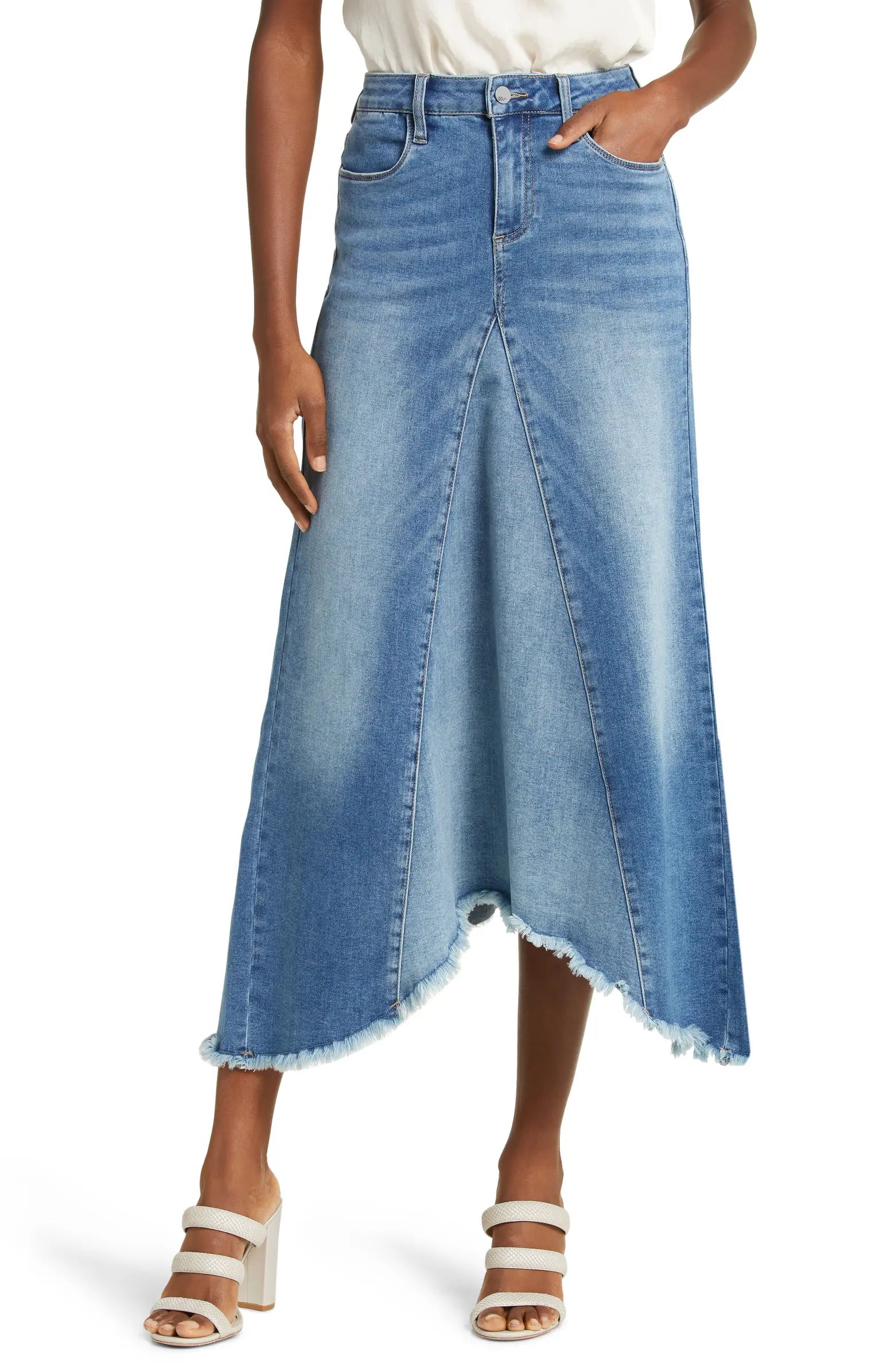 Selma Pieced Asymmetric Denim Maxi Skirt | Nordstrom
