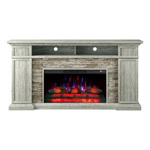 70" Extra-Wide Freestanding Electric Fireplace - Light Gray | Homesquare