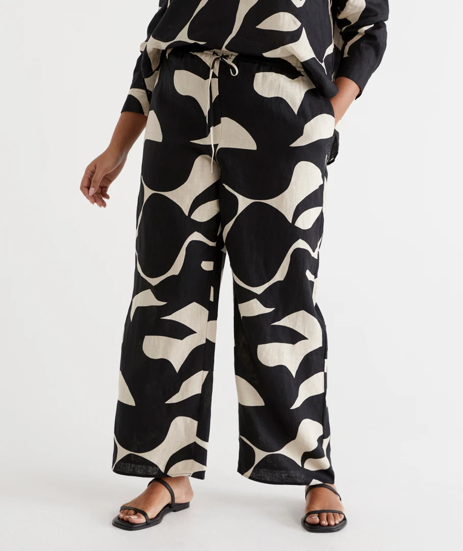 Graphic Geo Linen Pant | Sussan
