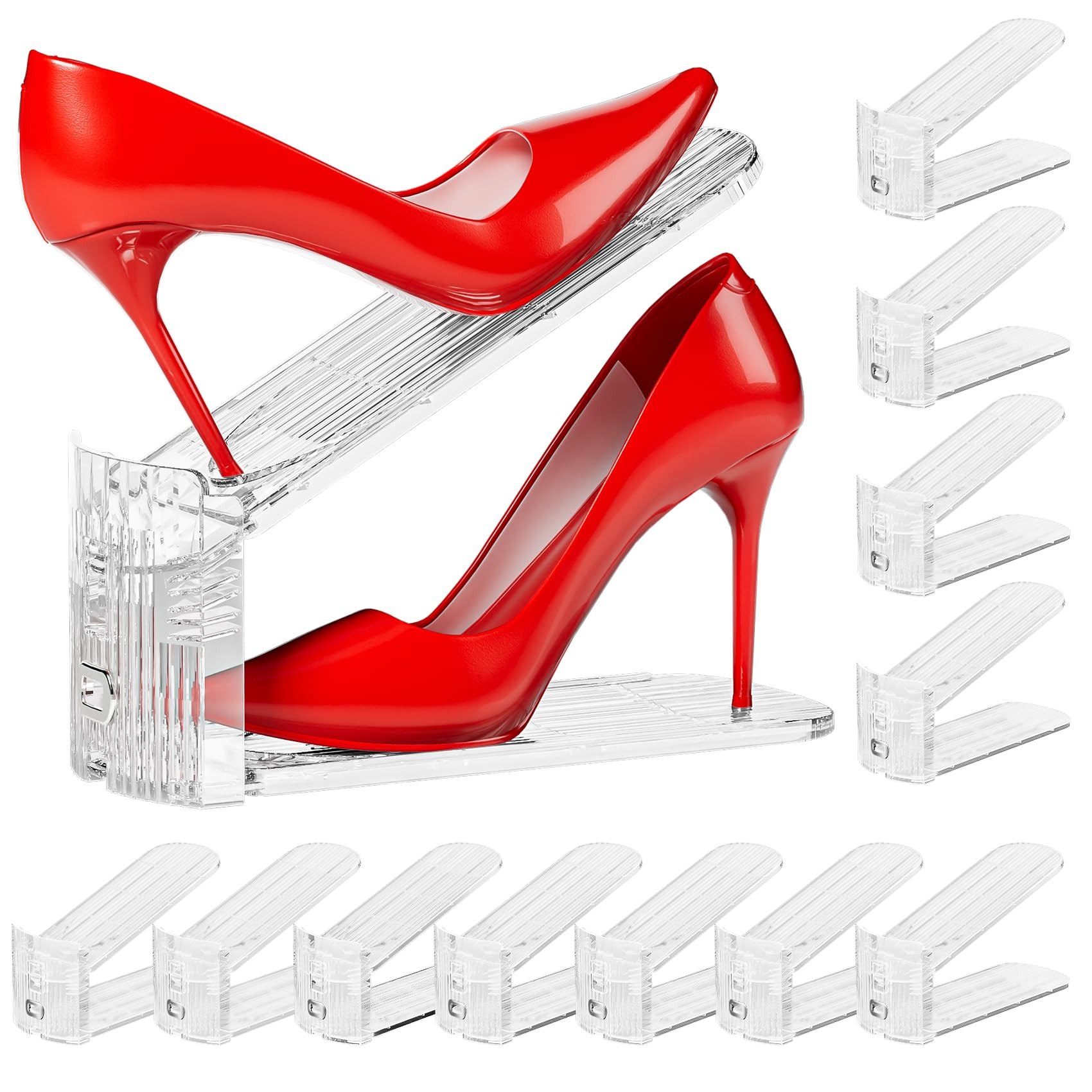 Neprock Shoe Slots Organizer for Closet,12 Pack Acrylic Shoe Rack Storage Shoe Stackers for A Pai... | Amazon (US)