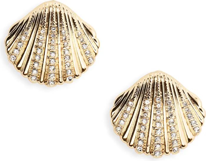 Crystal Seashell Stud Earrings | Nordstrom Rack