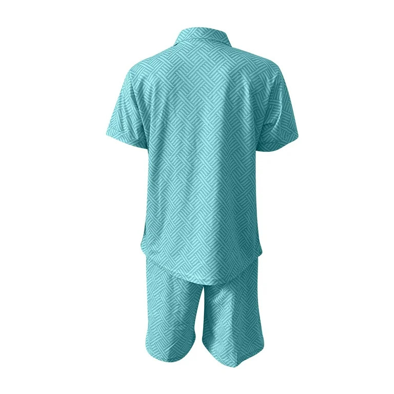 Honeeladyy Mens Short Sets 2 Piece Outfits Fashion Summer Tracksuits Casual Shirt and Shorts Set ... | Walmart (US)