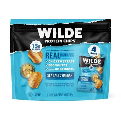 WILDE 13g Protein Chips - Sea Salt & Vinegar - 4ct: 5.36 Oz Net Weight, Ready to Eat | Target