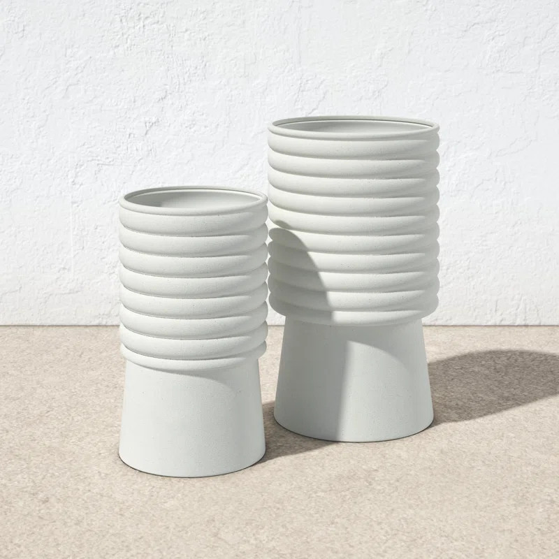 Wilbert Metal Outdoor Pot Planter - Set of 2 (Set of 2) | Wayfair North America