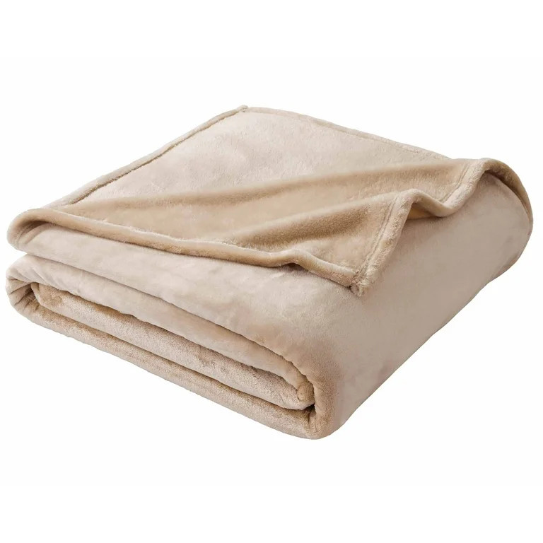 Better Homes & Gardens Luxury Velvet Plush Blanket, Tan, King, Adult/Teen | Walmart (US)