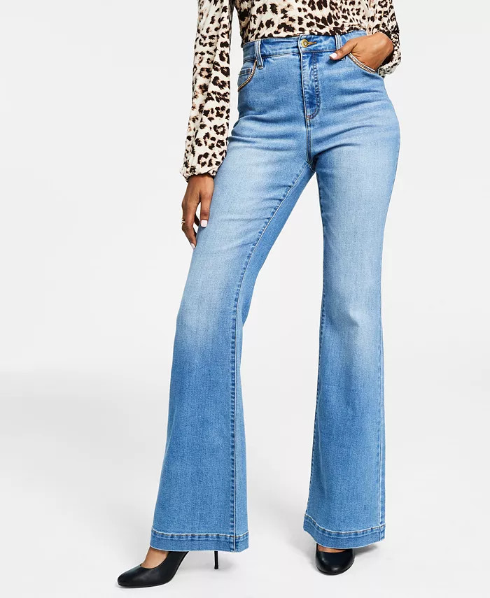 Women's High-Rise Chain-Trim Jeans, Created for Macy's | Macys (US)