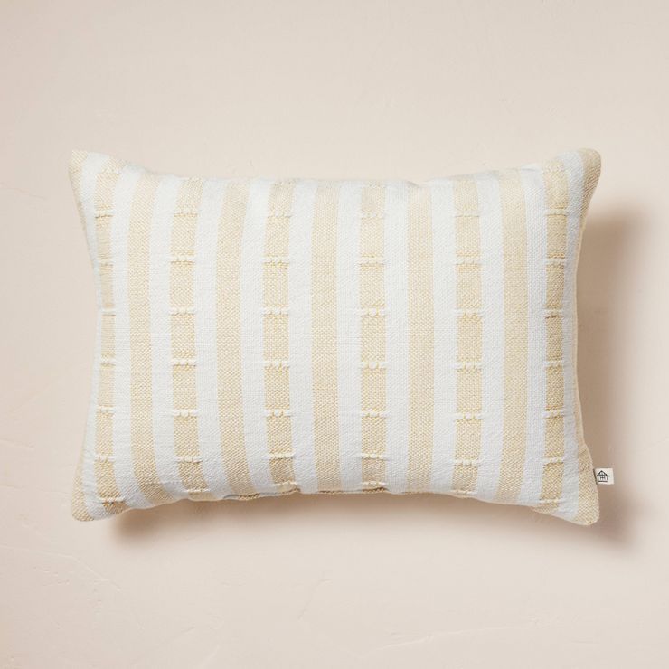 Clipped Stripe Indoor/Outdoor Throw Pillow - Hearth & Hand™ with Magnolia | Target