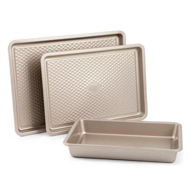 Thyme & Table Non-Stick Aluminized Steel Baking 3pc Set, Champagne Gold | Walmart (US)