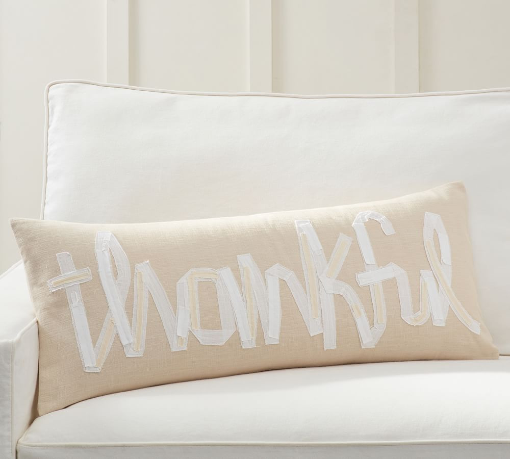 Thankful Lumbar Pillow Cover | Pottery Barn (US)