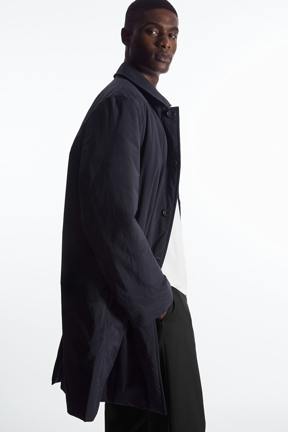 PADDED NYLON CAR COAT - NAVY - Coats and Jackets - COS | COS (US)