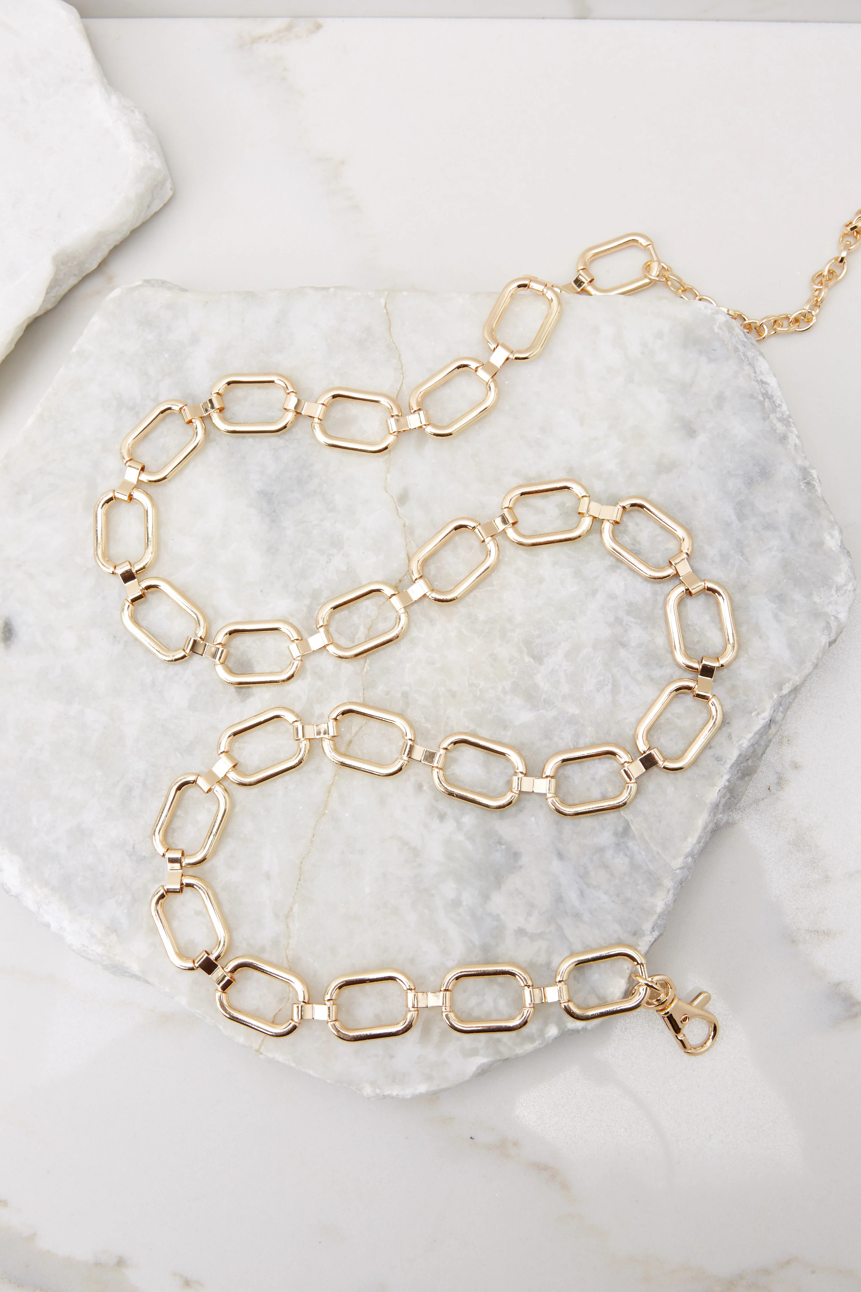 Timeless Appeal Gold Chain Belt | Red Dress 