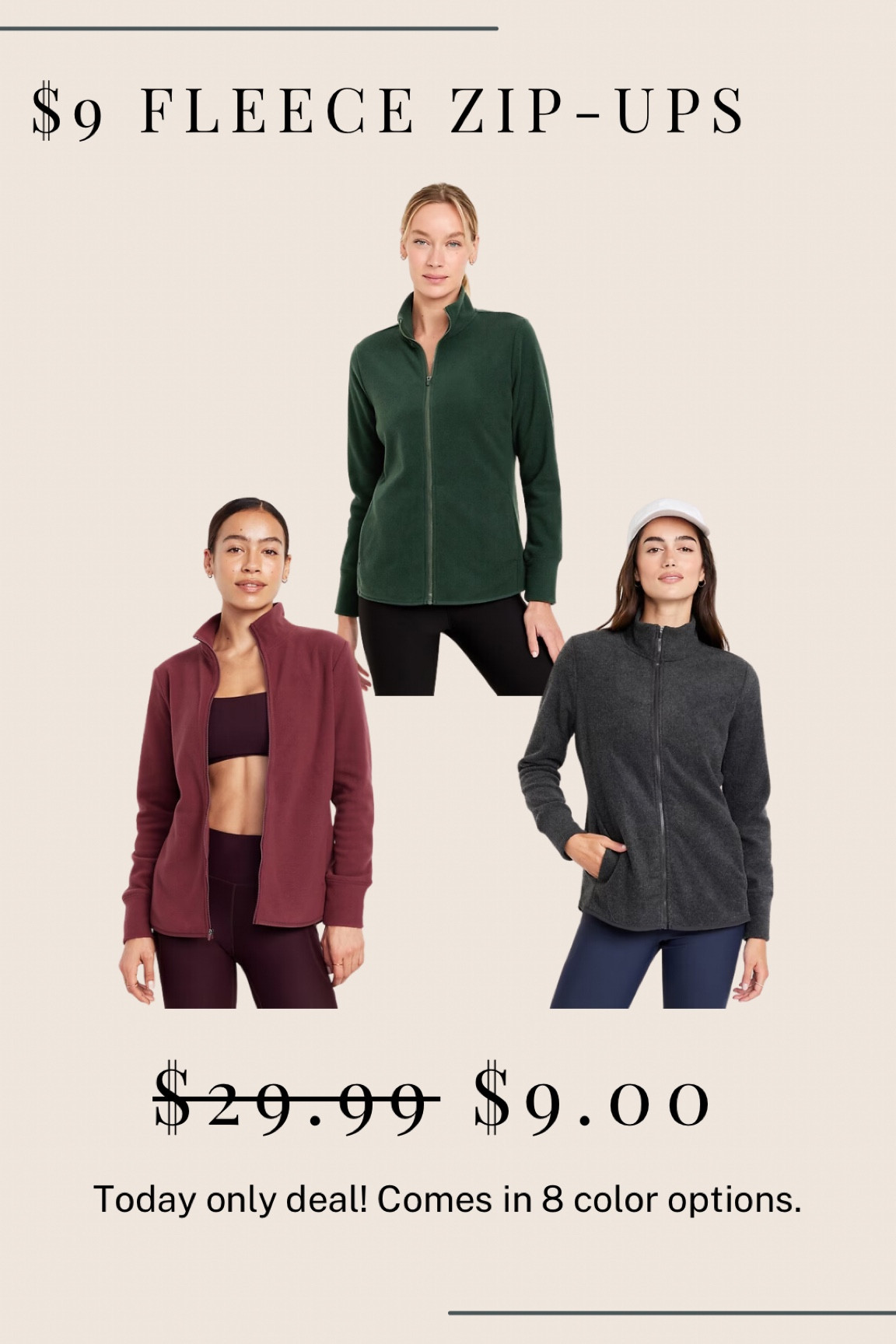 $9 fleece zip-ups! On sale at Old Navy! 

#LTKSaleAlert