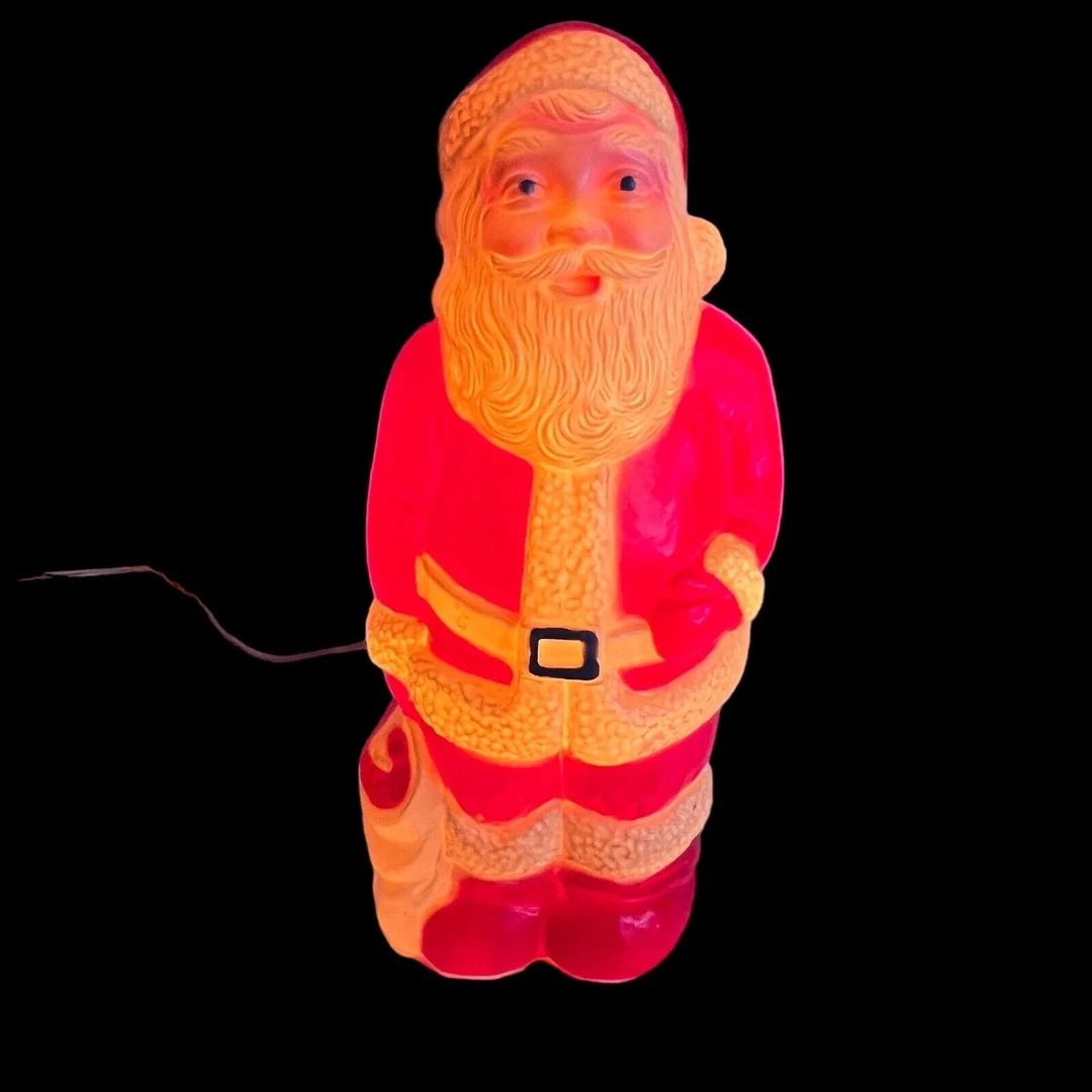 Vintage Blow Mold Santa Claus With Toy Sack 13 Light up Cord - Etsy | Etsy (US)