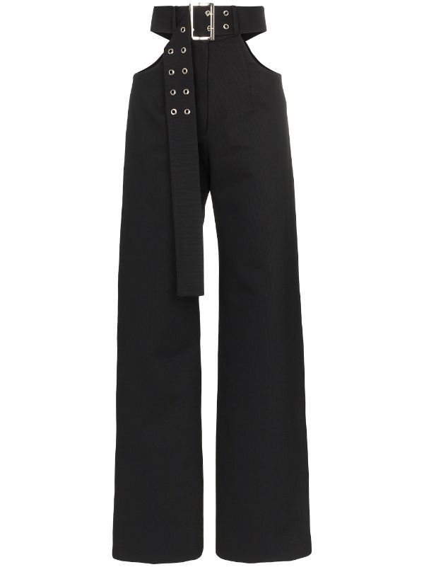 cut-out belted trousers | Farfetch (US)