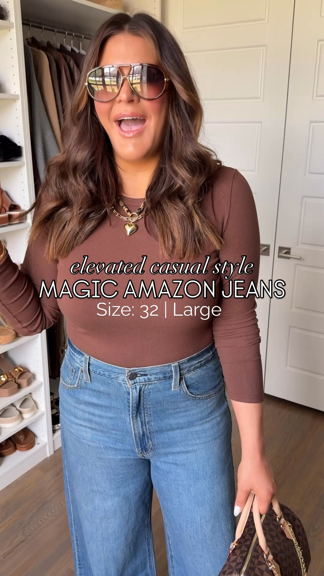 If you’ve ever been between sizes, bloated one day and not the next, or struggled to find jeans that fit your waist and your hips, these are for you. 🙌

Jeans: 32
Tee: Large

These Amazon wide-leg jeans have an adjustable waistband that lets you tighten or loosen the fit for a custom feel, and honestly… every pair of jeans should be made this way. 🤎

This whole outfit is filled with the perfect elevated basics for summer outfits, casual everyday looks, travel days, school drop-offs, and everything in between.

#AmazonFashion #MidsizeStyle #AmazonFinds #WideLegJeans #SummerOutfitIdeas

#LTKootd #LTKgrwm #LTKMidsize