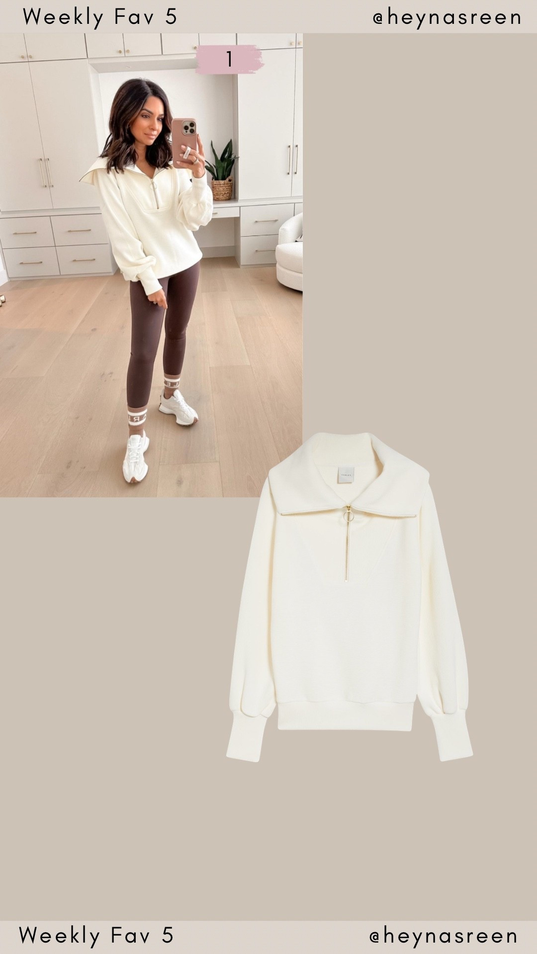 Fav 5:
#1: One of my favorite pullovers! I wear the XS in 