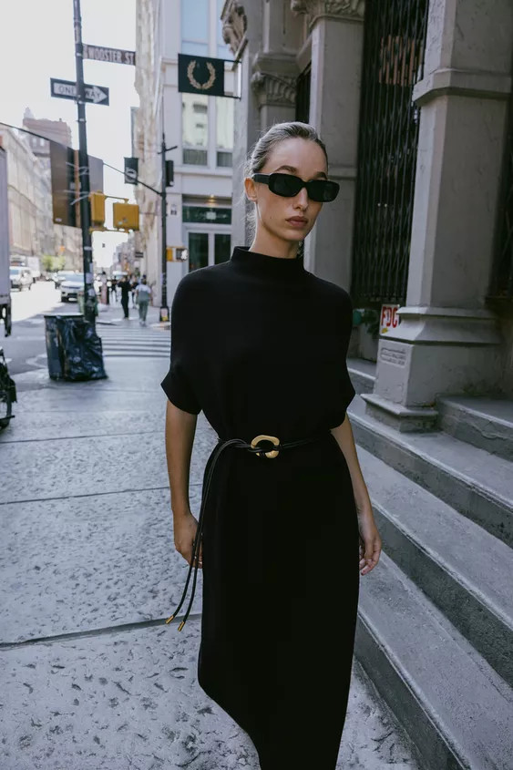 KNIT BELTED DRESS | Zara US