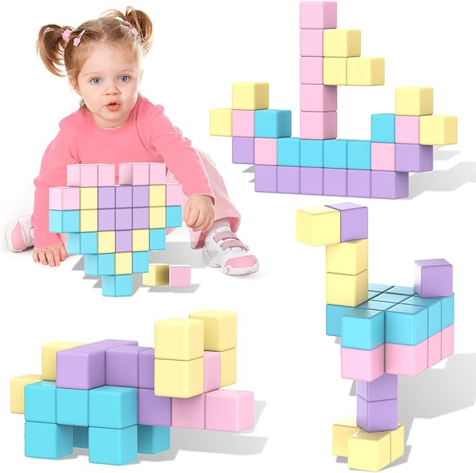 Magnetic Building Blocks Toys for Toddler Girls Boys Age 3-5 5-7 4-8 Macaron Magnetic Blocks Stem... | Amazon (US)